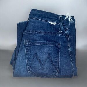 Mother Jeans-Insider Crop Step Fray size 24 Blue Tongue And Chic